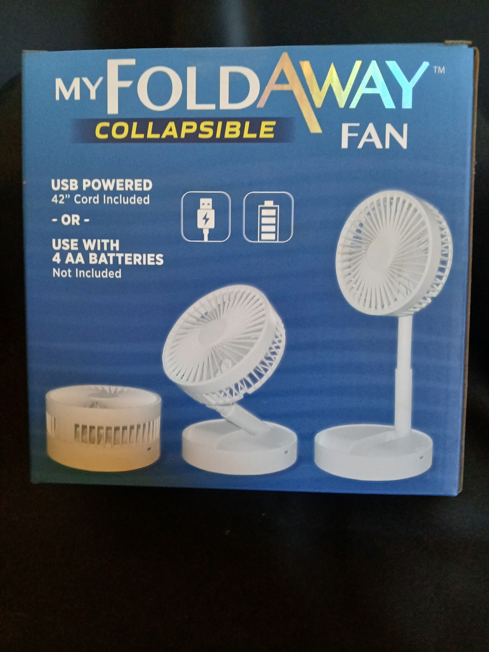 Collapsible USB Powered Fan - White